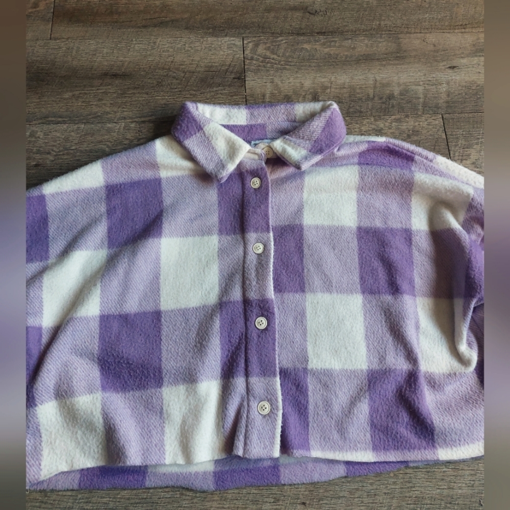 Purple checkered crop sweater